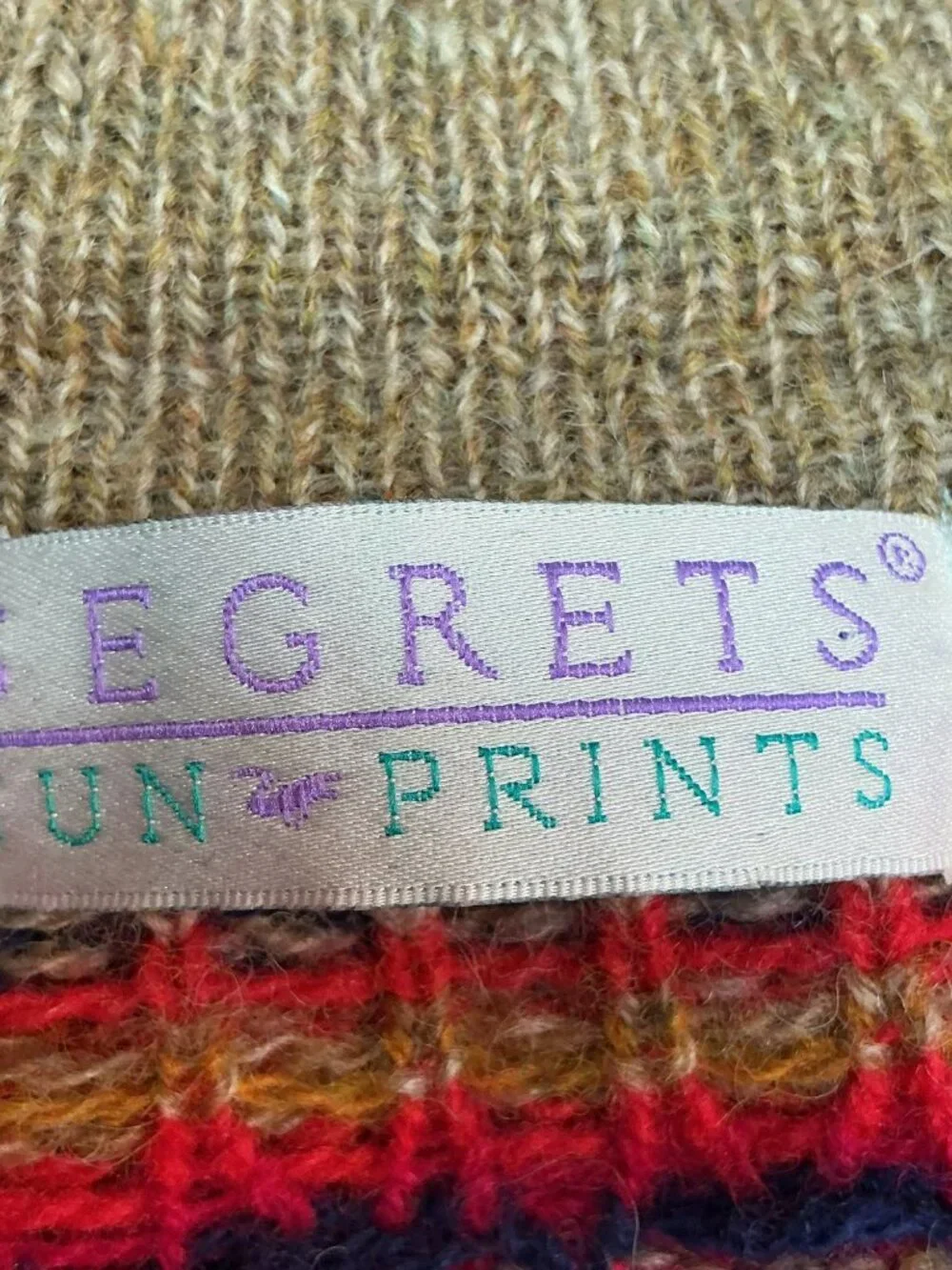 Segrets Sun Prints Fair Isle Norwegian Design Wool Button Up Cardigan Sweater Wo - Picture 10 of 11